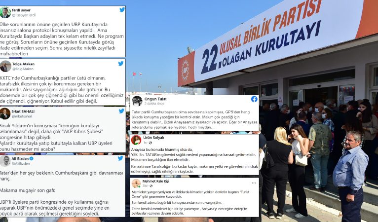 UBP Kurultayı’nda yapılan konuşmalara tepki yağdı