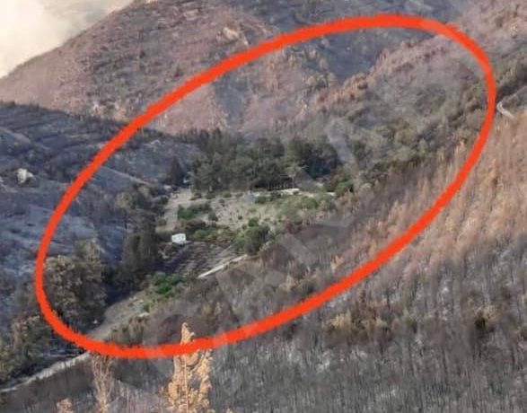 Yangının başladığı arazideki bina izinsiz çıktı