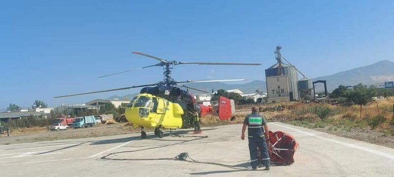 Yangın helikopteri geldi