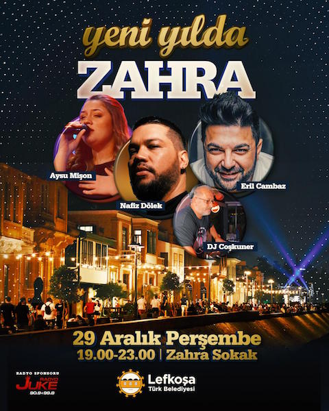 Lefkoşa yeni yıla Zahra Sokak’ta girecek