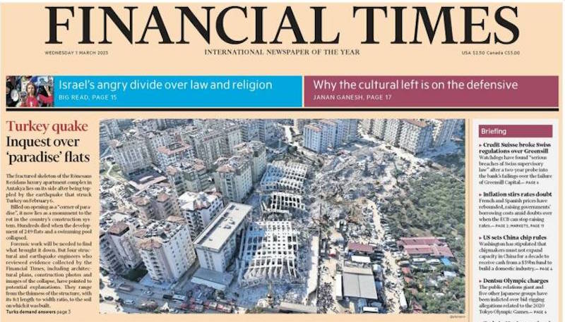 Financial Times’ın ilk sayfasında: Çürümenin sembolü