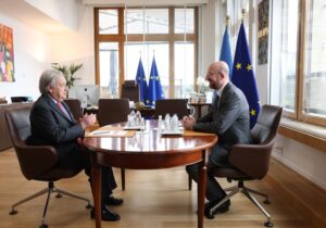 Guterres ve Michel, Brüksel’deki görüşmelerinde Kıbrıs konusunu da ele aldı