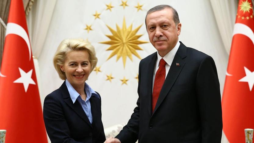 Erdoğan AB Komisyonu Başkanı Leyen ile görüştü