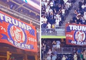 Trump destekçileri, beyzbol maçında “Ya Trump ya Ölüm” pankartı açtı
