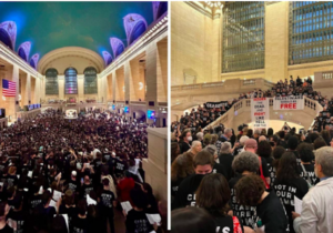 Gazze için acil ateşkes çağrısı yapan yüzlerce Musevi, New York’un en önemli ulaşım merkezlerinden biri olan Grand Central’ı kapattı