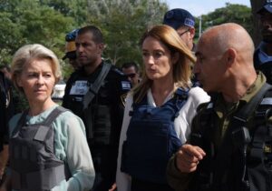 AB liderleri, Tel Aviv’de roket sirenleri sonrası sığınağa girdi