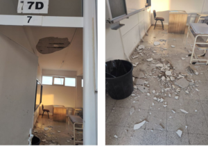 Canbulat Özgürlük Ortaokulu’nun tavanı çöktü