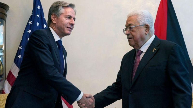 ABD Dışişleri Bakanı, Filistin lideri Başkanı Mahmud Abbas ile görüştü
