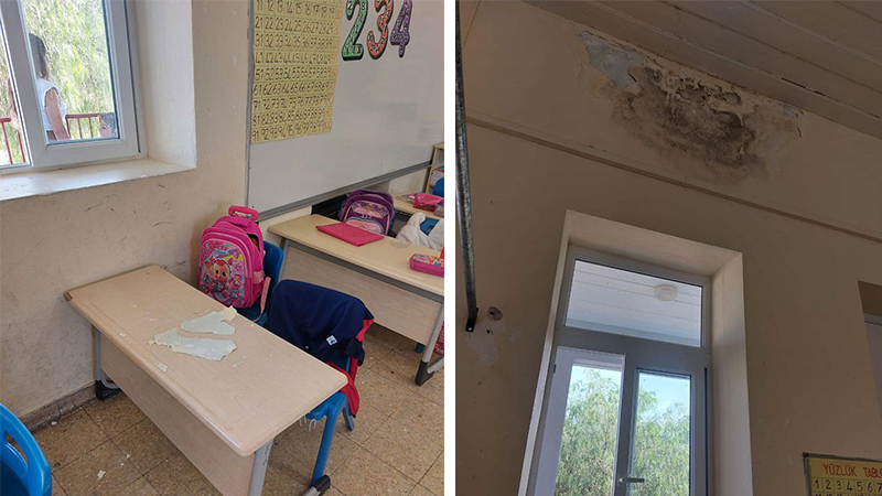 Bir okulun daha tavanı çöktü