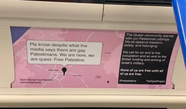 LGBTİ+ aktivistleri Londra metrosunun reklam servisini hackleyip Filistinli LGBTİ+’ların mesajlarını paylaştı