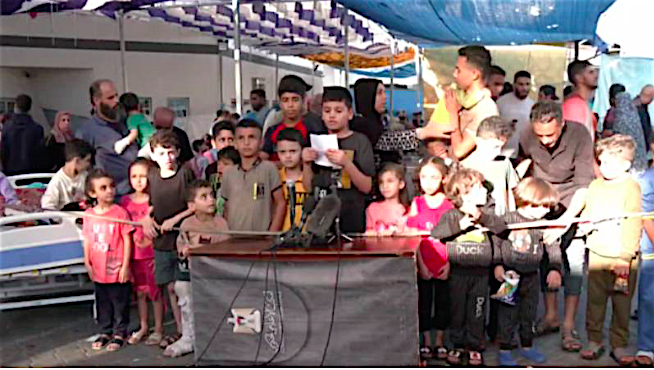 Filistinli çocuklar, Gazze’de basın toplantısı düzenledi: “Diğer çocuklar gibi yaşamak istiyoruz”
