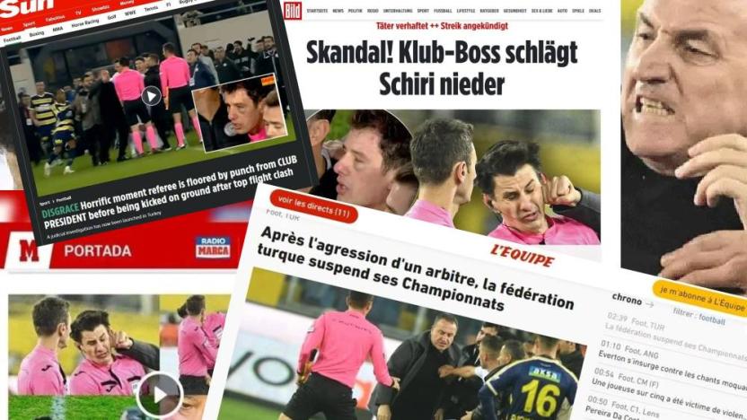 Türkiye’deki hakeme yumruklu saldırı dünya basınında: ‘Rezil, korkunç an’