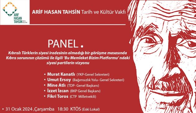 Arif Hasan Tahsin Vakfı, Kıbrıs görüşmeleri öncesi vizyon paneli düzenliyor