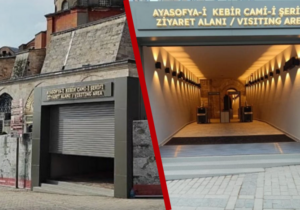 1500 yıllık Ayasofya’ya kepenk takıldı