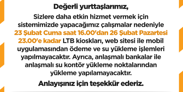 LTB’den duyuru: Sistem güncellemesi sebebiyle ödeme işlemleri gerçekleşemeyecek