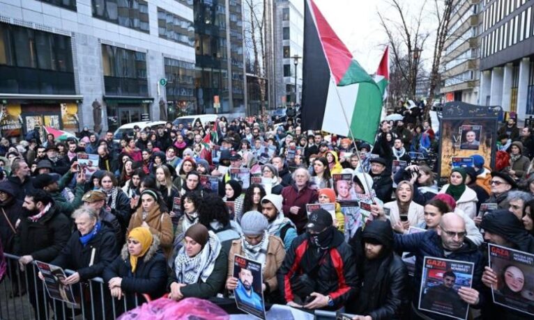 Brüksel’de Filistin’e destek gösterisi: “AB suç ortağı”