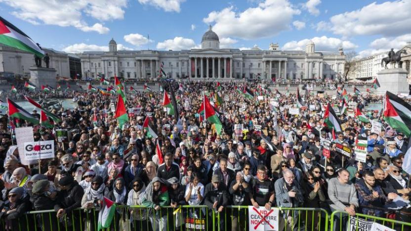 İngiltere’de yüz binler Gazze için yürüdü: “Vergilerimiz İsrail’in savaş suçlarını fonluyor”