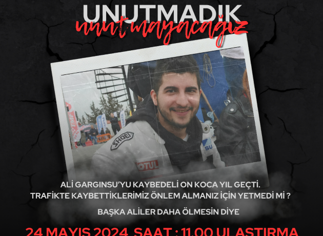 Ali Gargınsu, Ulaştırma Bakanlığı önünde yapılacak eylemle anılacak