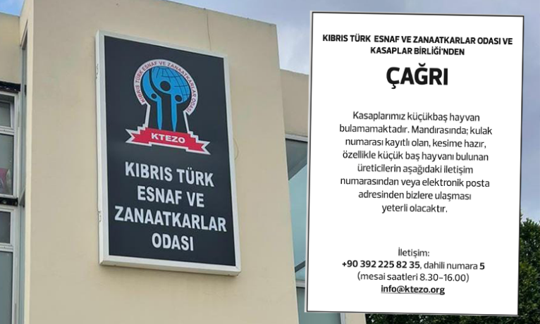 Kıbrıs Türk Esnaf ve Zanaatkarlar Odası ile Kasaplar Birliği’nden çağrı