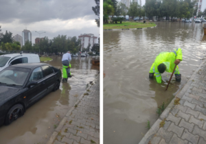 Şiddetli yağış Mağusa’yı vurdu: Belediye ekipleri görev başında