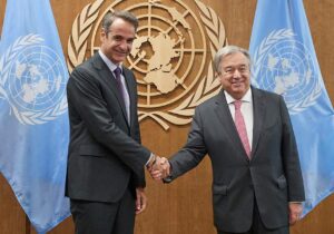 Güneydeki hükümetin umudu Mitsotakis-Guterres görüşmesi