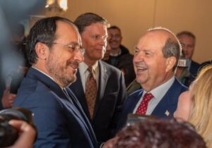 Kıbrıslı liderler BM’nin yıl sonu resepsiyonunda bir araya geldi