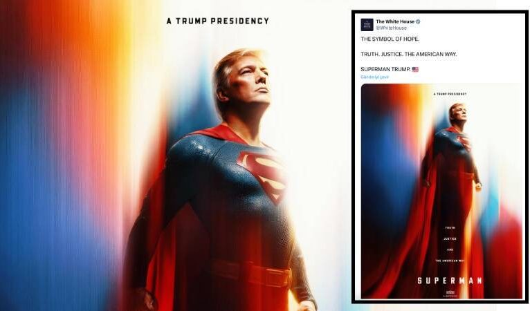 Beyaz Saray, Trump’ı bu kez de Superman olarak paylaştı