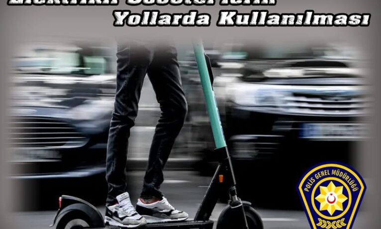 Polisten elektrikli scooterlerin kullanım kuralları hakkında bilgilendirme