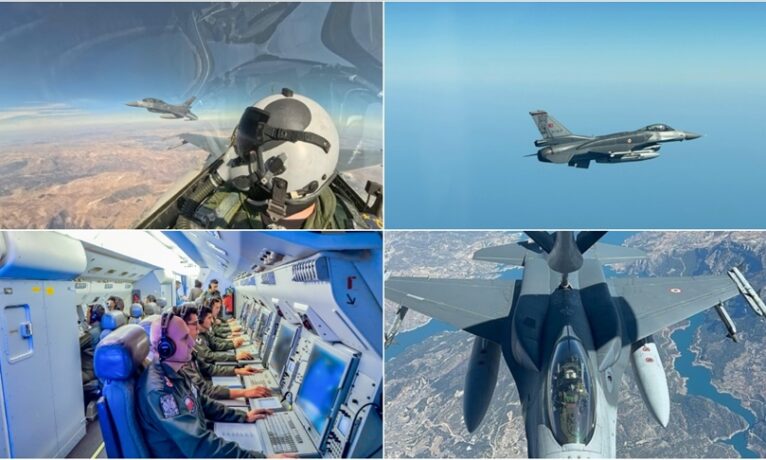 Türk jetleri Kıbrıs’ın güneyinde eğitim uçuşu yaptı