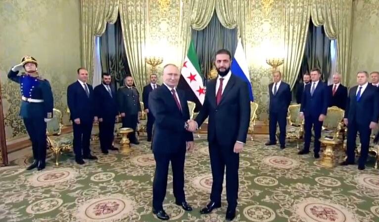 Suriye Geçici Cumhurbaşkanı Şara, ilk kez Moskova’da; Putin’le görüştü: Gündemde Rus askeri üsleri ve Esad’ın iadesi var