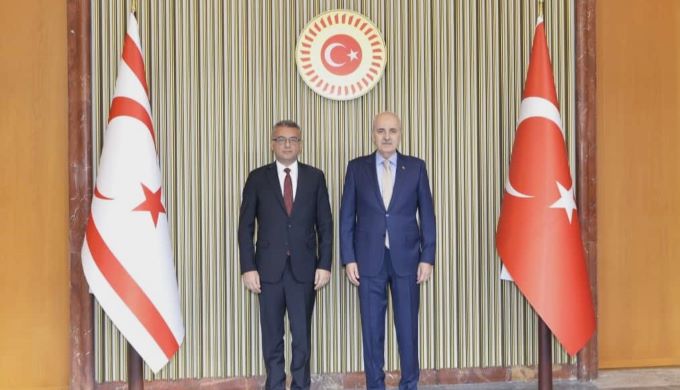 Cumhurbaşkanı Tufan Erhürman, TBMM Başkanı Numan Kurtulmuş ile görüştü