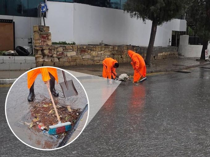 Mağusa’da sağanak yağış etkisini sürdürüyor, kent genelinde sorun yok