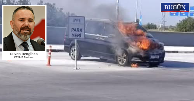 Ercan’da yangına müdahalede skandal: İtfaiye aracının su pompası çalışmadı