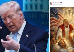 Trump, “ABD’yi eleştiren bir Papa istemiyorum” dedi; kendini ‘İsa’ yaptı!
