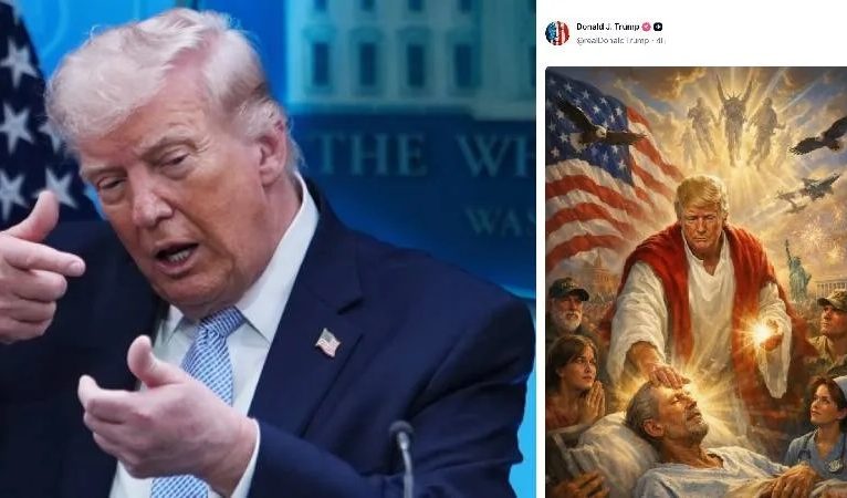 Trump, “ABD’yi eleştiren bir Papa istemiyorum” dedi; kendini ‘İsa’ yaptı!