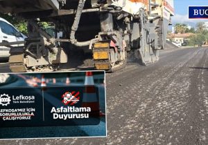 Lefkoşa’da asfalt ve üst yapı çalışmaları sürüyor