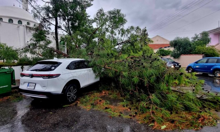 Fırtına Kıbrıs’ı vurdu: Ağaçlar devrildi, yollar kapandı, Larnaka açıklarında hortum oluştu